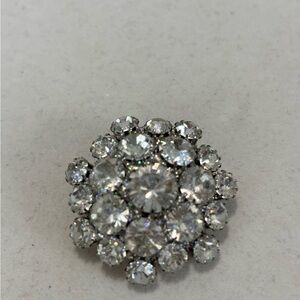 Elegant Silver Crystal Brooch